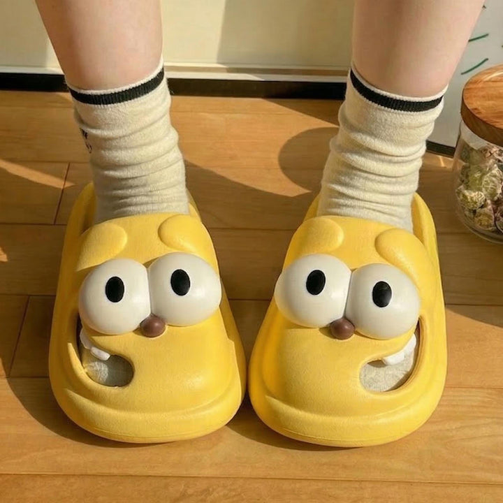 Animal Slippers for Women Closed Toe Cartoon Dog Slippers Casual Thick Sole Indoor Slides for Home Bedroom heathly