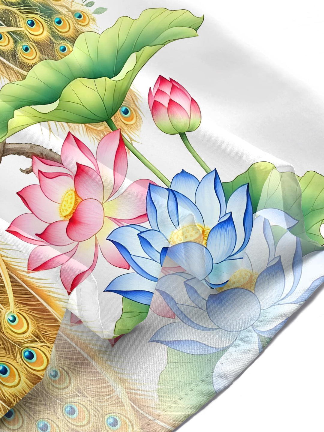 Peacock And Lotus Auspicious Women's Short Sleeve Shirts