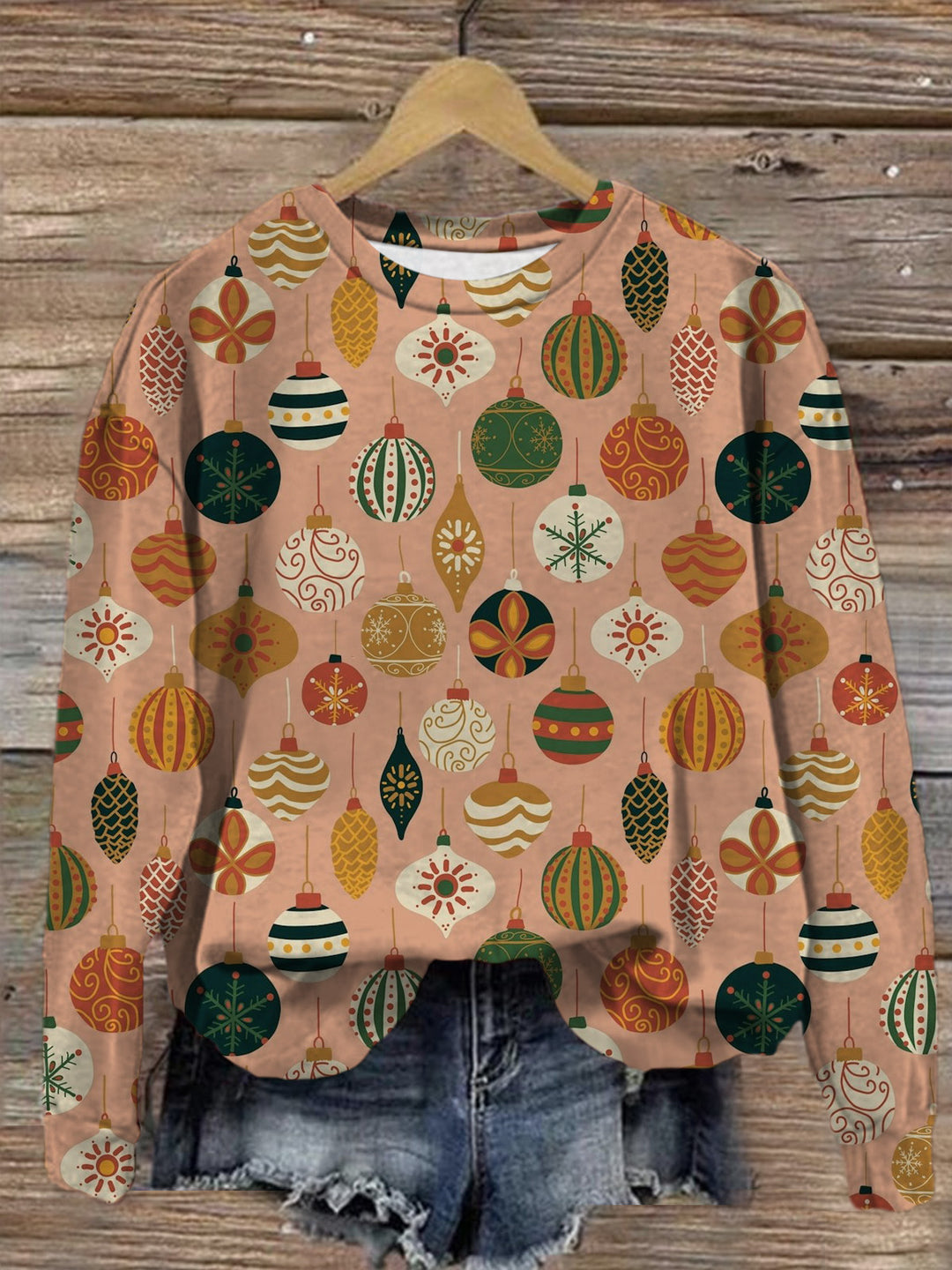 Women's Christmas Decoration Crew Neck Casual Sweatshirt