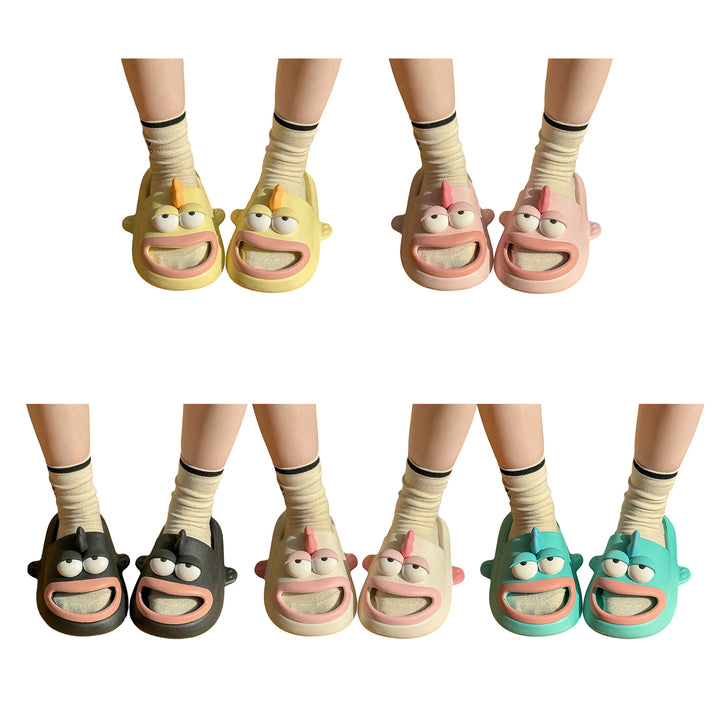 Fish Slippers for Women Open Toe Indoor Funny Animal Slippers Cartoon Anti-Slip Shower Slides for Bedroom ingenious