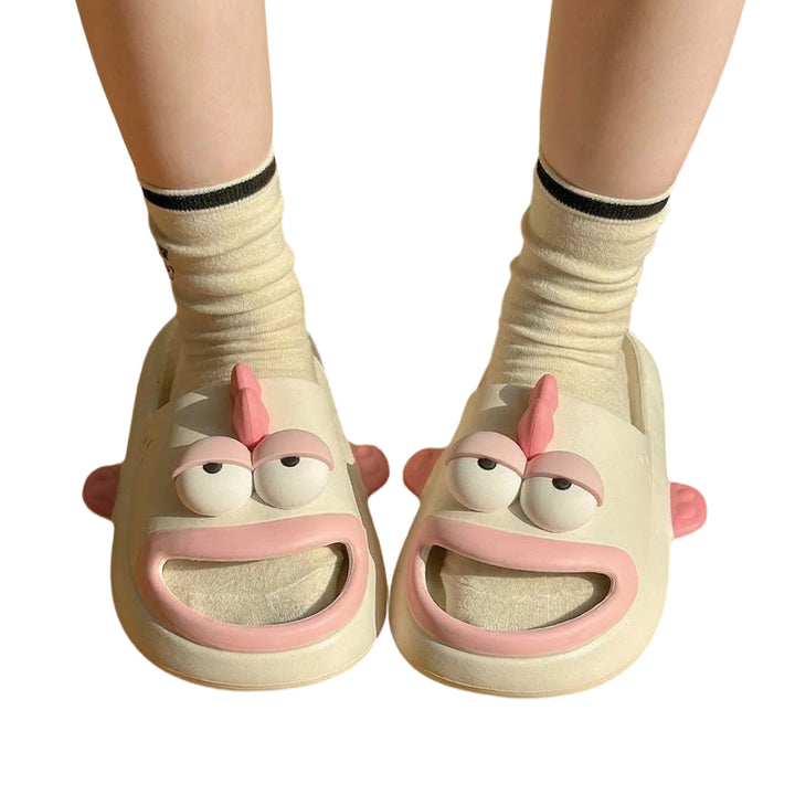 Fish Slippers for Women Open Toe Indoor Funny Animal Slippers Cartoon Anti-Slip Shower Slides for Bedroom ingenious