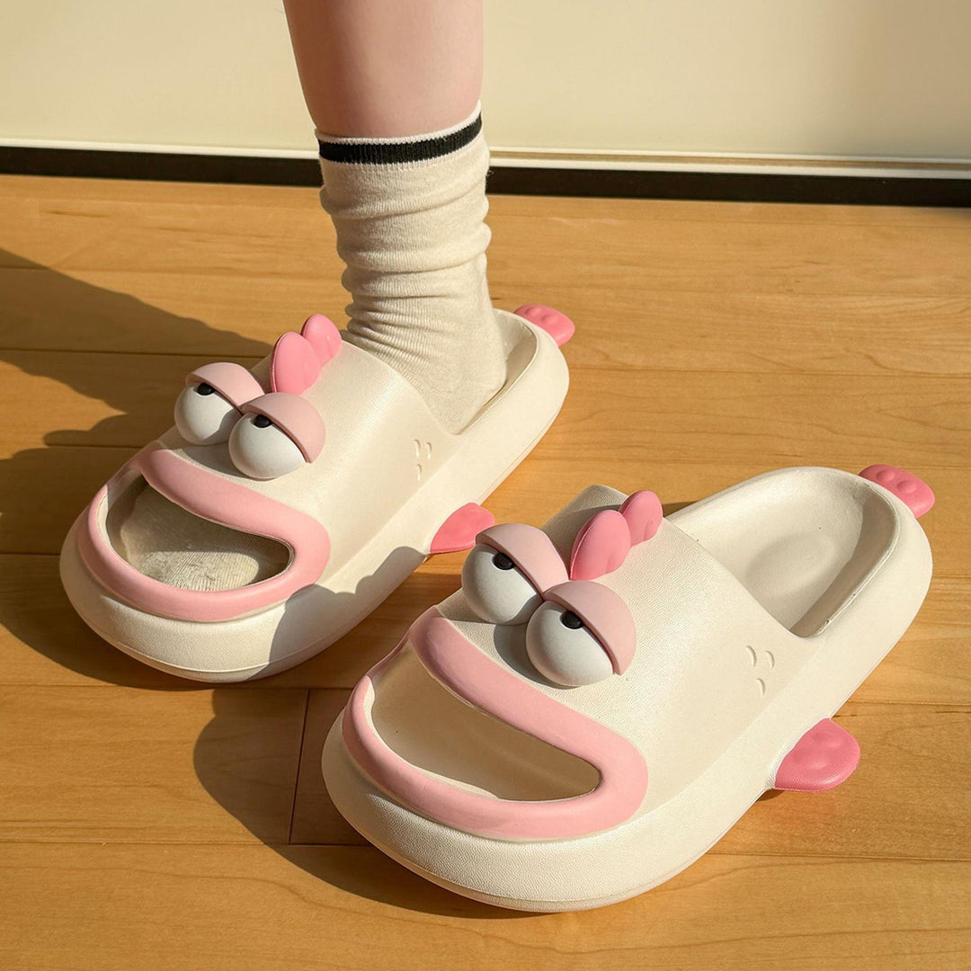 Fish Slippers for Women Open Toe Indoor Funny Animal Slippers Cartoon Anti-Slip Shower Slides for Bedroom ingenious