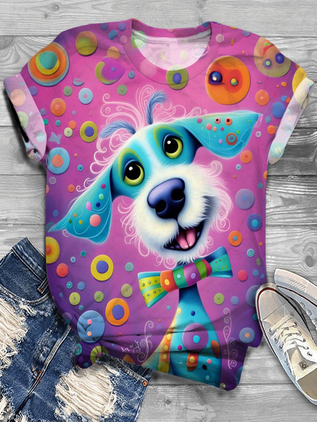 Bubble Dog Crew Neck T-shirt