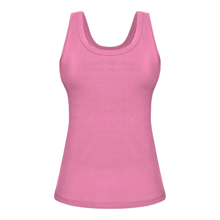 Built in Bra Tank Tops for Women U-Back Summer Sexy Casual Sleeveless Fitted Tank with Removable Pads for Gym welcoming