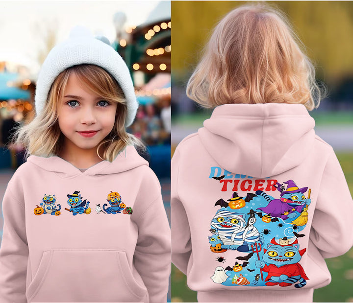 Halloween Demon Cat Derpy Children's Hooded Hoodie