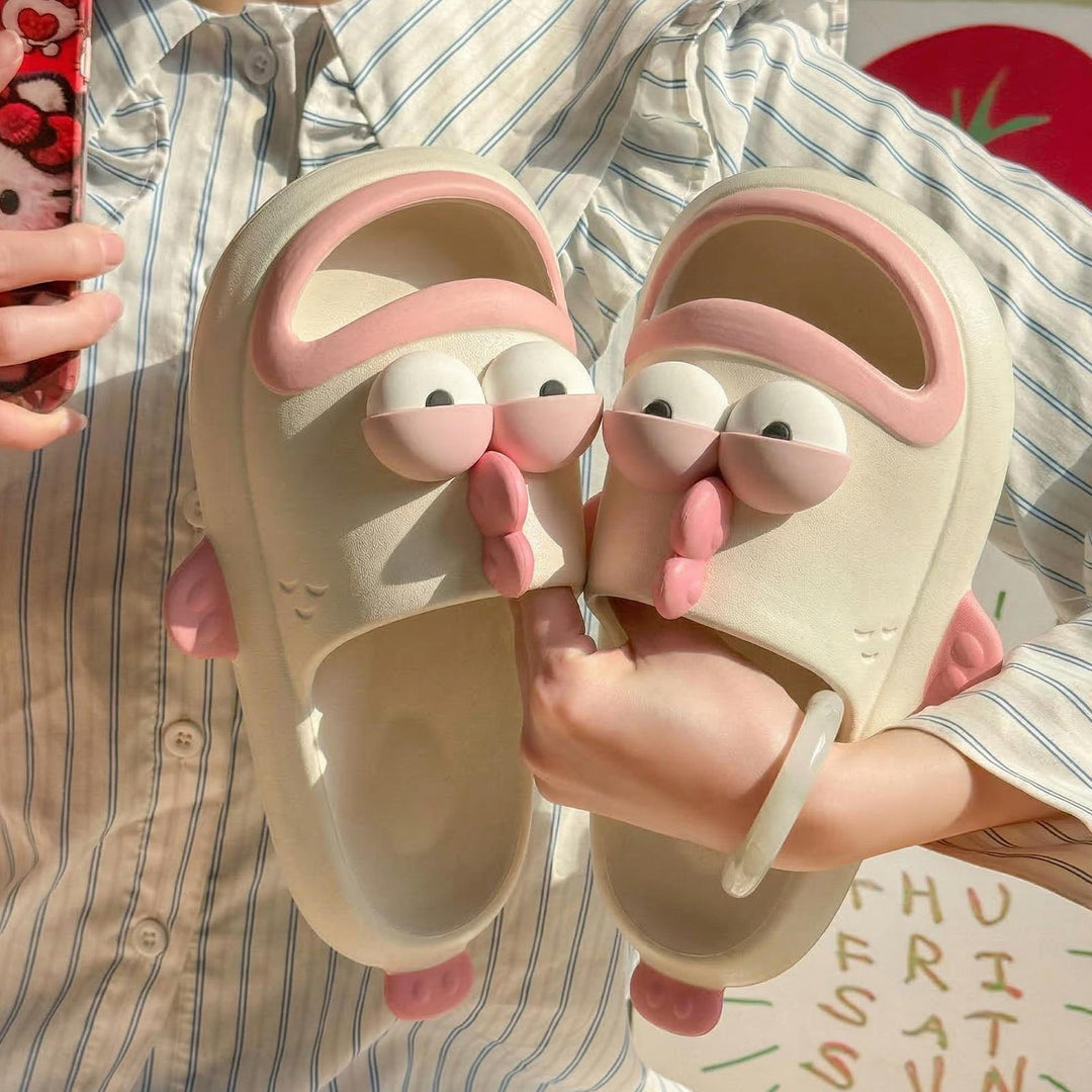 Fish Slippers for Women Open Toe Indoor Funny Animal Slippers Cartoon Anti-Slip Shower Slides for Bedroom ingenious