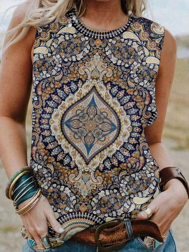 Vintage Folk Custom Pattern Vest