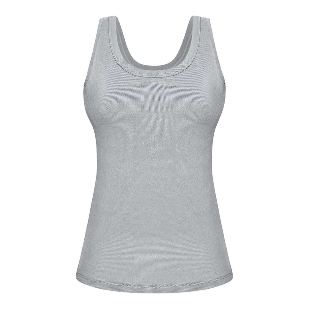 Built in Bra Tank Tops for Women U-Back Summer Sexy Casual Sleeveless Fitted Tank with Removable Pads for Gym welcoming
