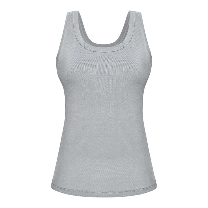 Built in Bra Tank Tops for Women U-Back Summer Sexy Casual Sleeveless Fitted Tank with Removable Pads for Gym welcoming