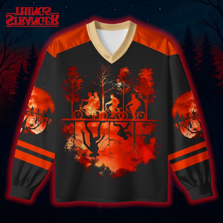 Welcome To The Upside Down V-Neck Long Sleeved Jersey
