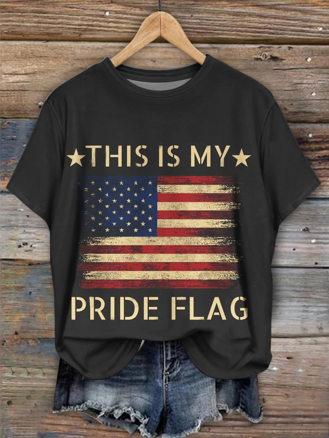 This Is My Pride Flag Print Crew Neck T-shirt