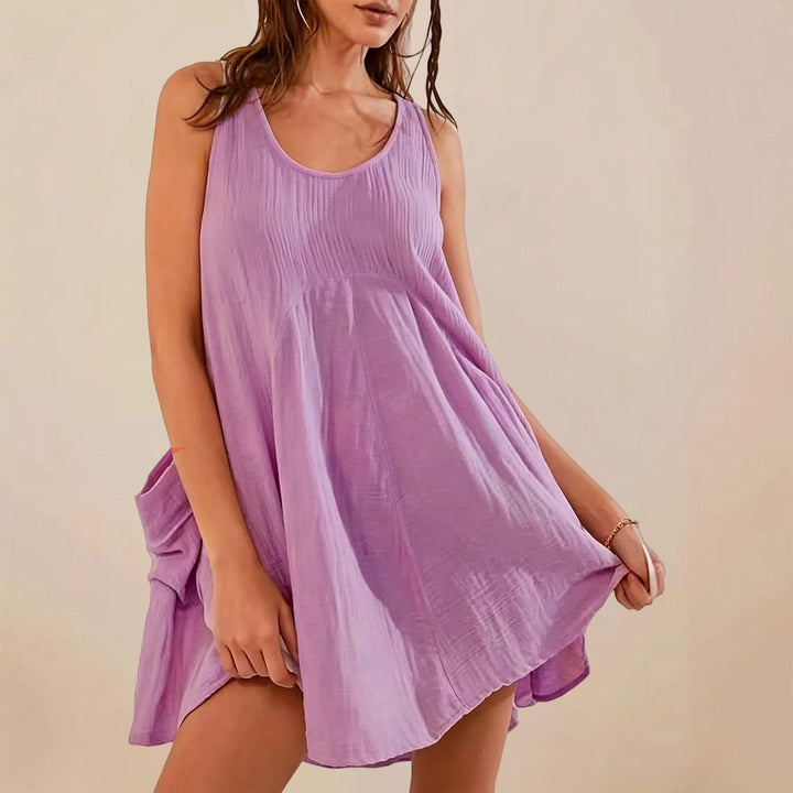 Babydoll Dress for Women Scoop Neck Loose Tank Top Dress Sleeveless Swing Flowy Sundresses for Daily Wear gorgeous