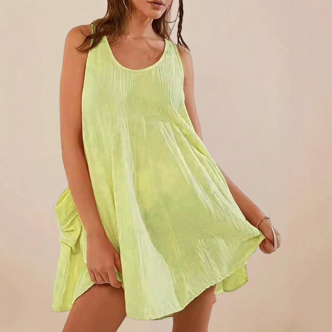 Babydoll Dress for Women Scoop Neck Loose Tank Top Dress Sleeveless Swing Flowy Sundresses for Daily Wear gorgeous