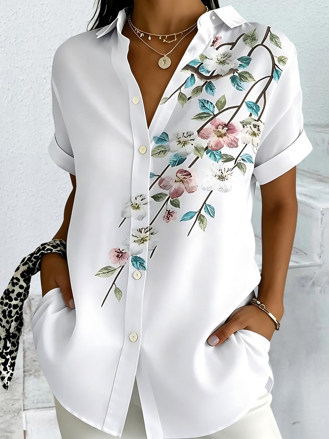 Floral Women's Short Sleeve Shirts