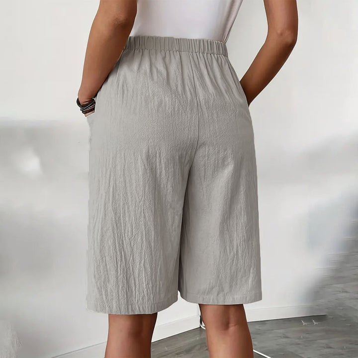 Womens Skorts with Pockets Wrap Summer Casual Bermuda Shorts Elastic Waist Wide Leg Skorts for Running Sports regular