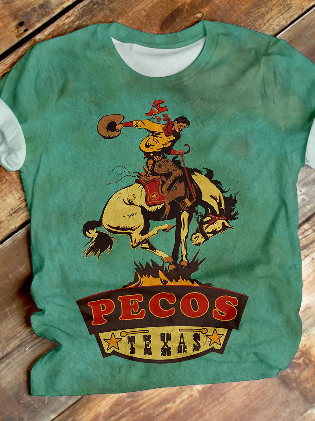 Pecos Cowboy Print Crew Neck T-shirt