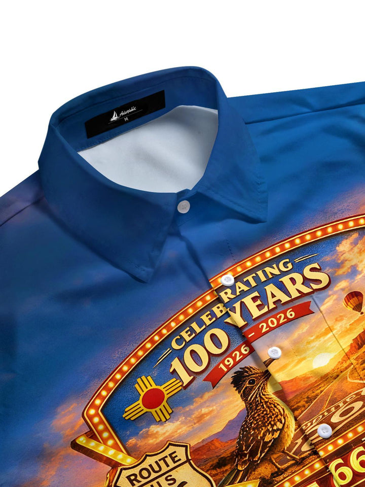 Retro Route 66 Diner Men's Pocket Short Sleeve Shirts
