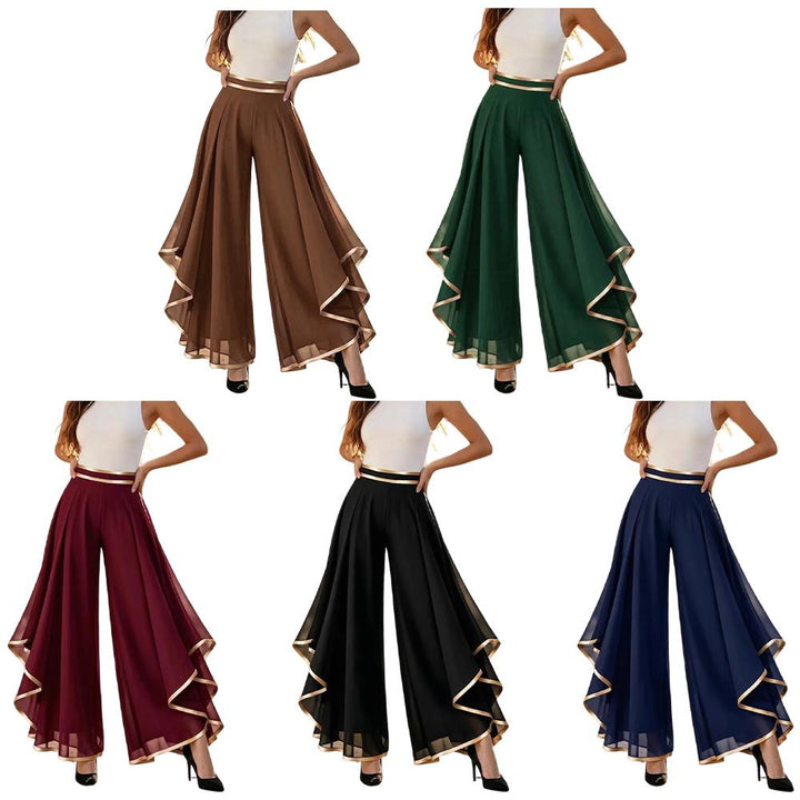 Chiffon Pants for Women High Waisted Casual Wide Leg Chiffon Pants Flowy Lounge Trousers for Daily Vacation beautiful