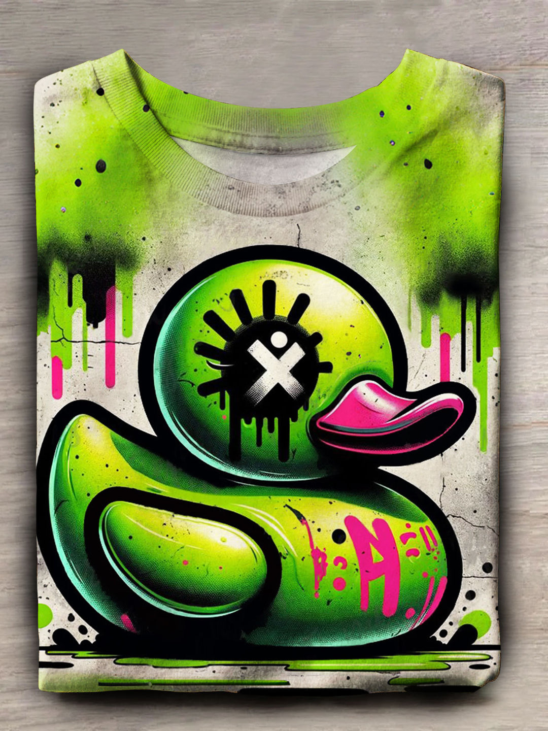 Funny Graffiti Duck Print Short Sleeve T-Shirt