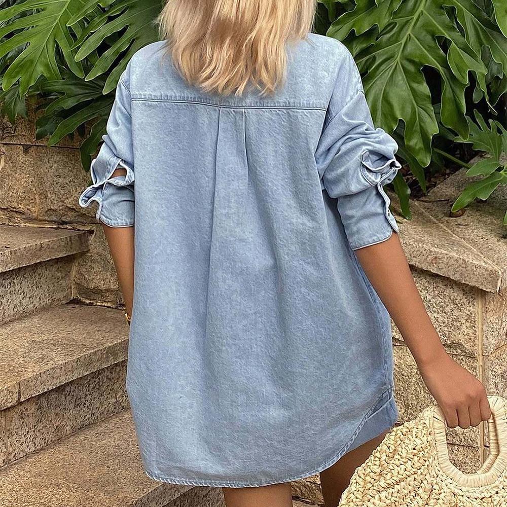 Womens Denim Set 2 Piece Button Up Shirt and Pleated Shorts Summer Jean Matching Set for Beach Streetwear present