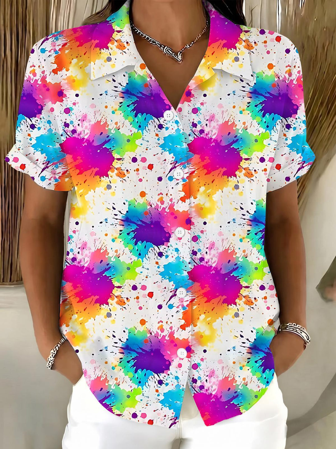 Tie Dye Women's Short Sleeve Shirts