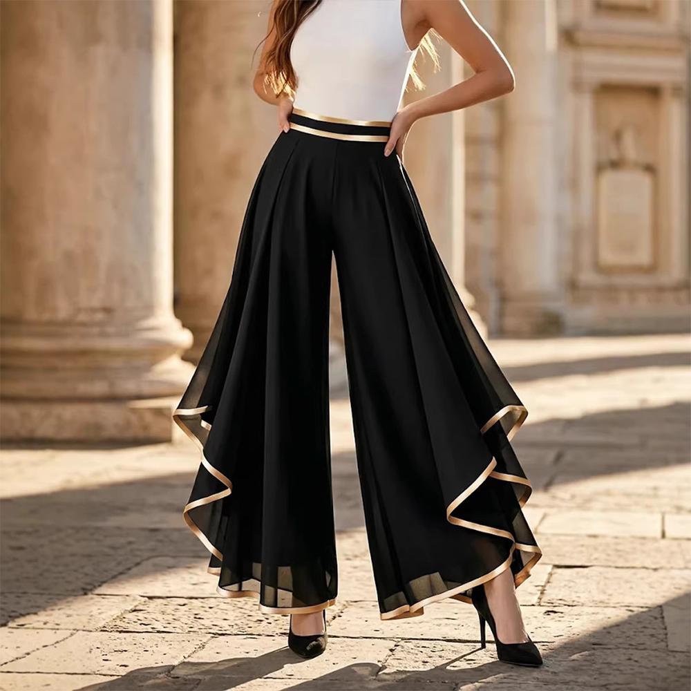 Chiffon Pants for Women High Waisted Casual Wide Leg Chiffon Pants Flowy Lounge Trousers for Daily Vacation beautiful