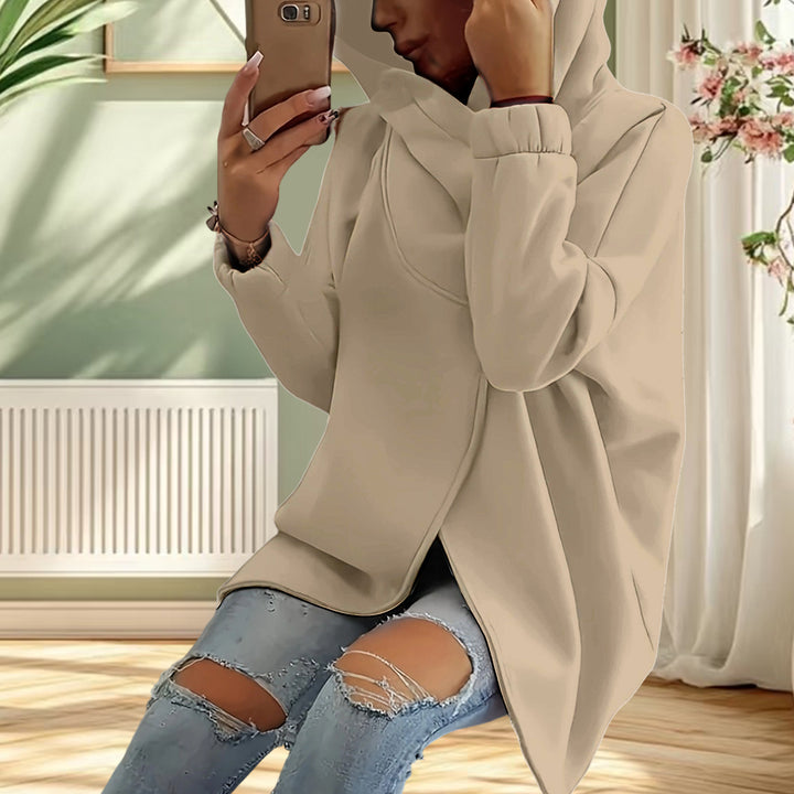 Oversized Zip Up Hoodie for Women Asymmetric Long Sleeve Trendy Hoodies Jackets with Large Hood for Travel attractively