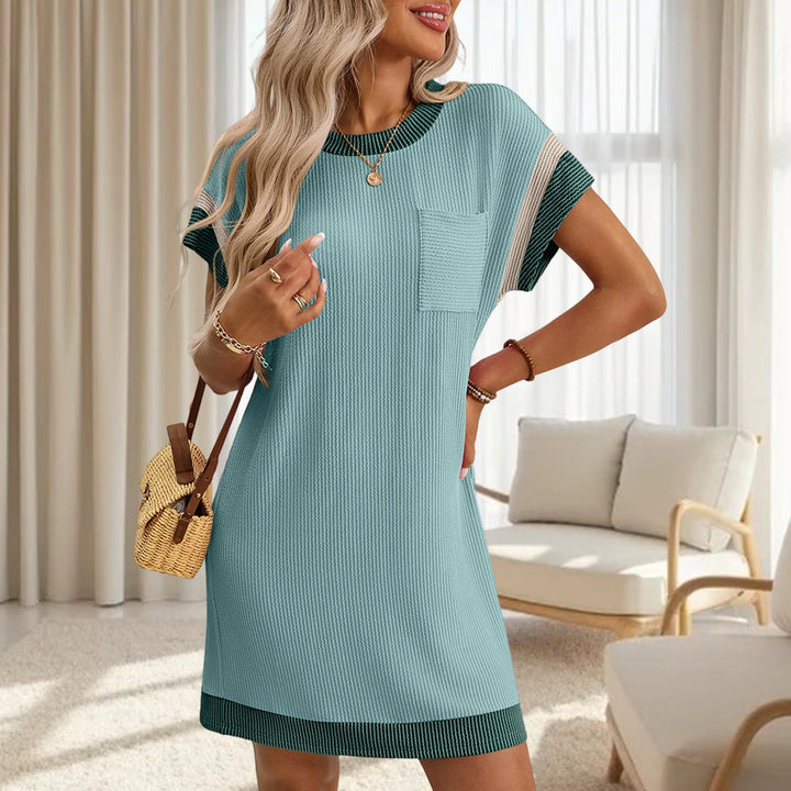 Womens Tshirt Dress Round Neck Casual Summer Ribbed Knit Tunic Tshirt Fashion Dresses for Daily Wear Work adorable