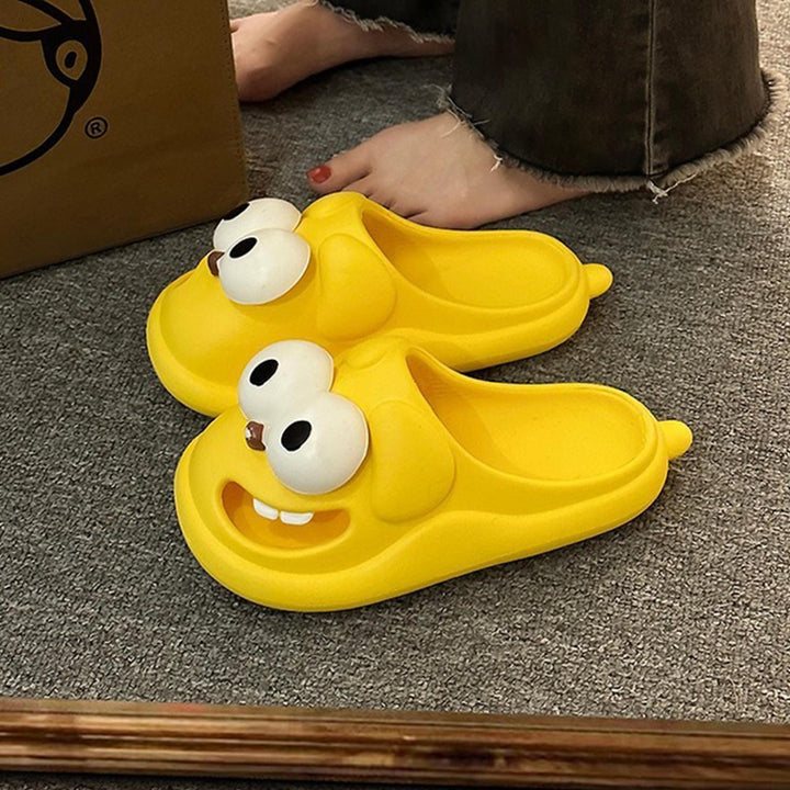 Animal Slippers for Women Closed Toe Cartoon Dog Slippers Casual Thick Sole Indoor Slides for Home Bedroom heathly