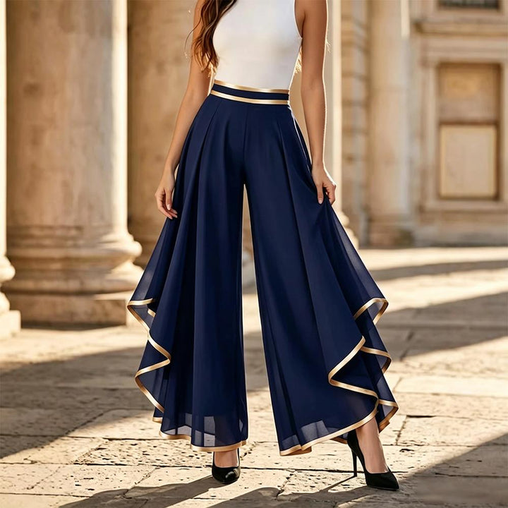 Chiffon Pants for Women High Waisted Casual Wide Leg Chiffon Pants Flowy Lounge Trousers for Daily Vacation beautiful