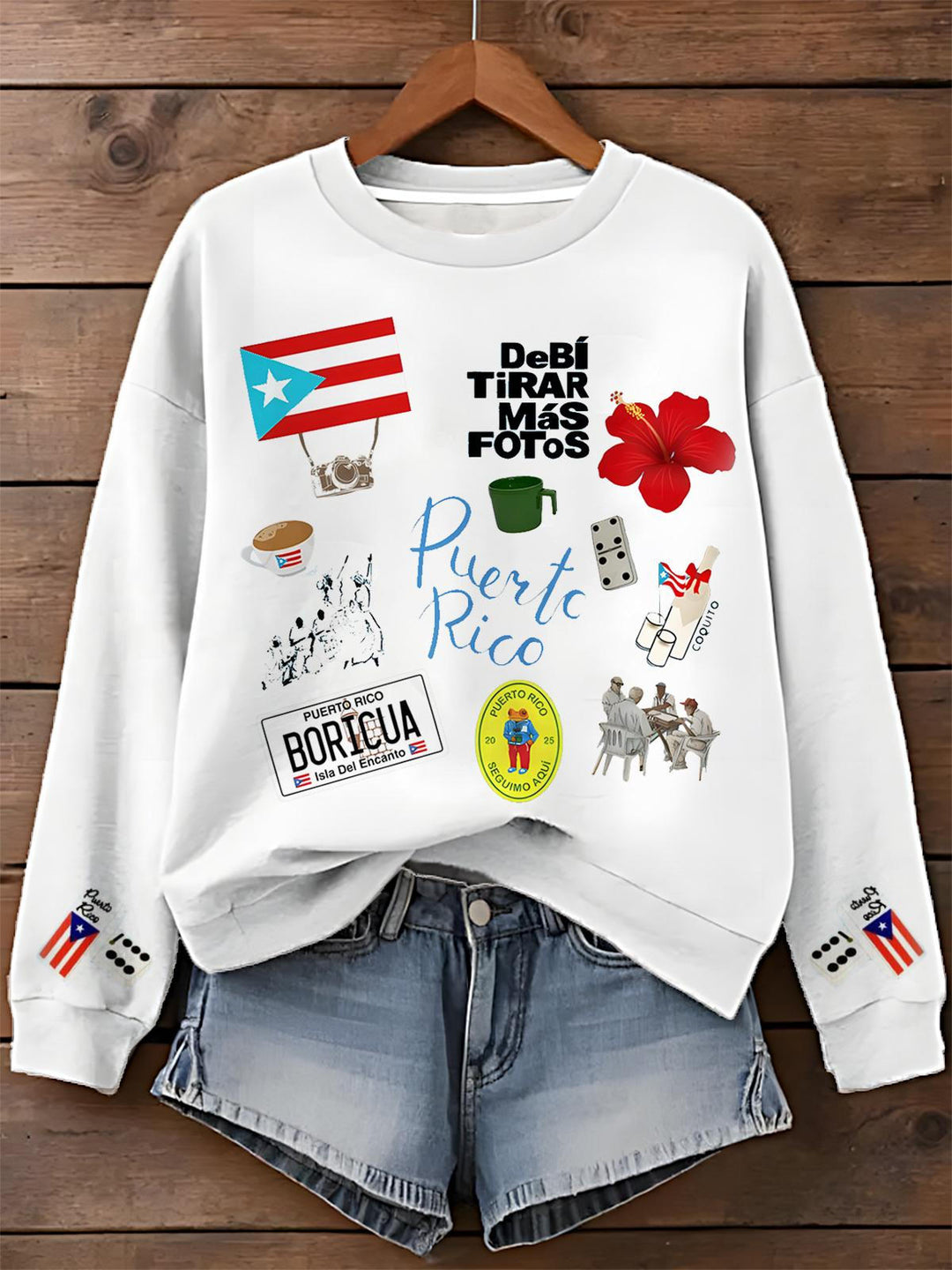 Bad Bunny Dtmf Puerto Rico Printed Long Sleeve Casual Top