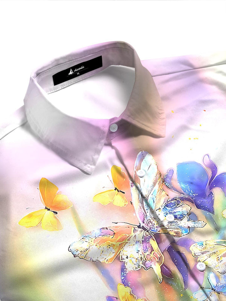 Butterfly Floral Women's Short Sleeve Shirts
