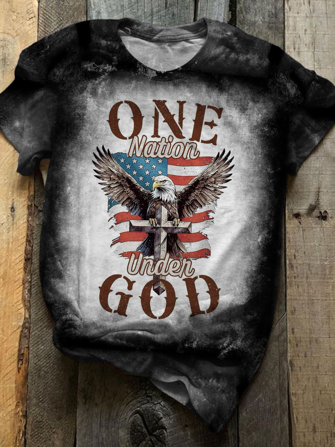 One Nation Under God Tie Dye Crew Neck T-shirt