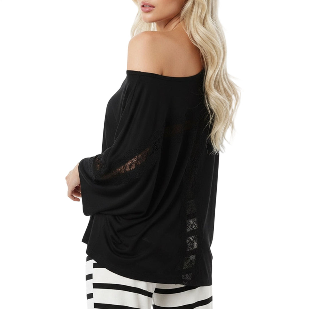 Sheer Off The Shoulder Top Batwing Sleeve Casual Lace Cover Ups Women Sexy Loose Clothes for Going Out Travel like-minded