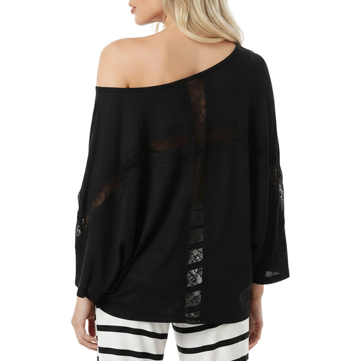 Sheer Off The Shoulder Top Batwing Sleeve Casual Lace Cover Ups Women Sexy Loose Clothes for Going Out Travel like-minded