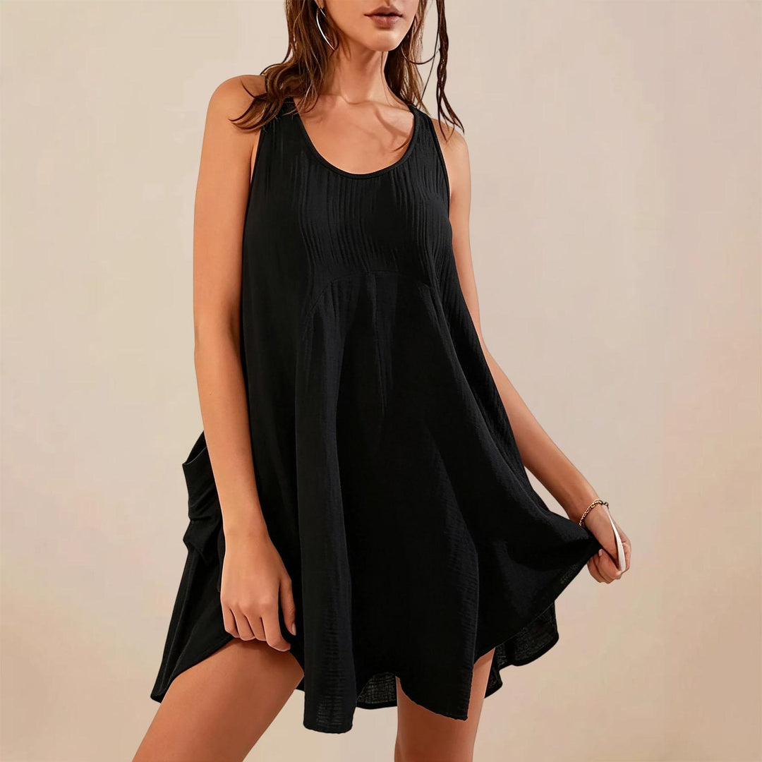 Babydoll Dress for Women Scoop Neck Loose Tank Top Dress Sleeveless Swing Flowy Sundresses for Daily Wear gorgeous