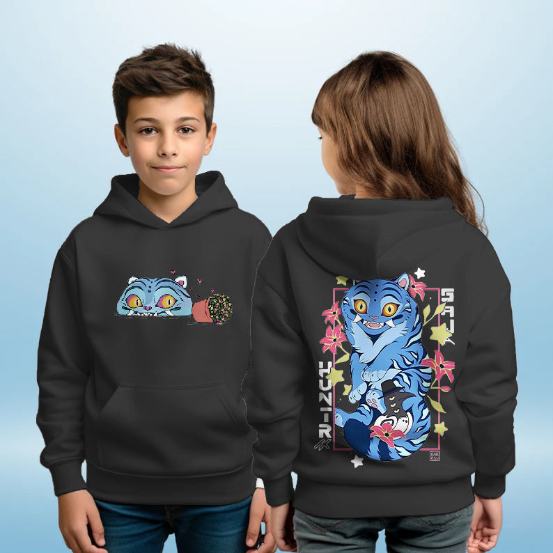 Demon Cat Derpy Children's Hooded Hoodie