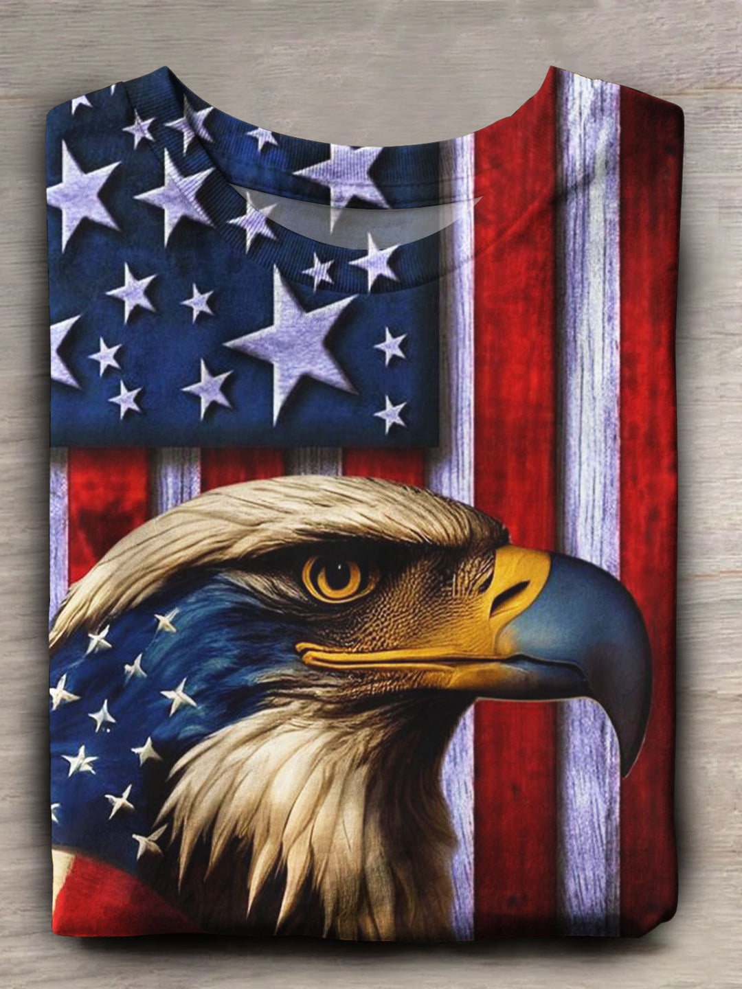 American Flag Eagle Print Short Sleeve Top