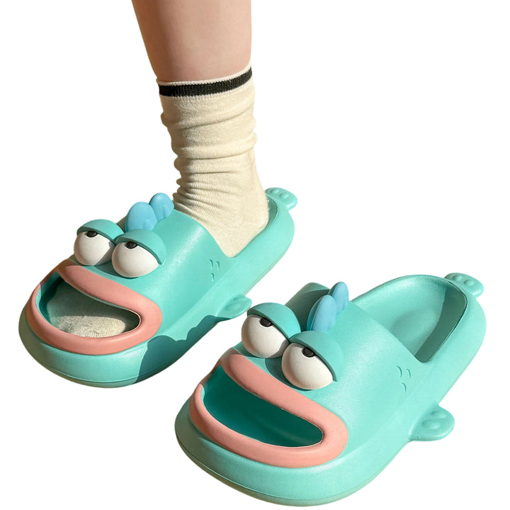 Fish Slippers for Women Open Toe Indoor Funny Animal Slippers Cartoon Anti-Slip Shower Slides for Bedroom ingenious