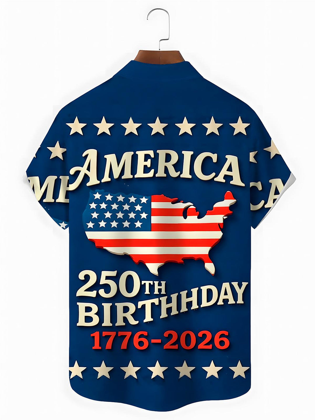 250th American Flag Men's Pocket Short Sleeve Shirts