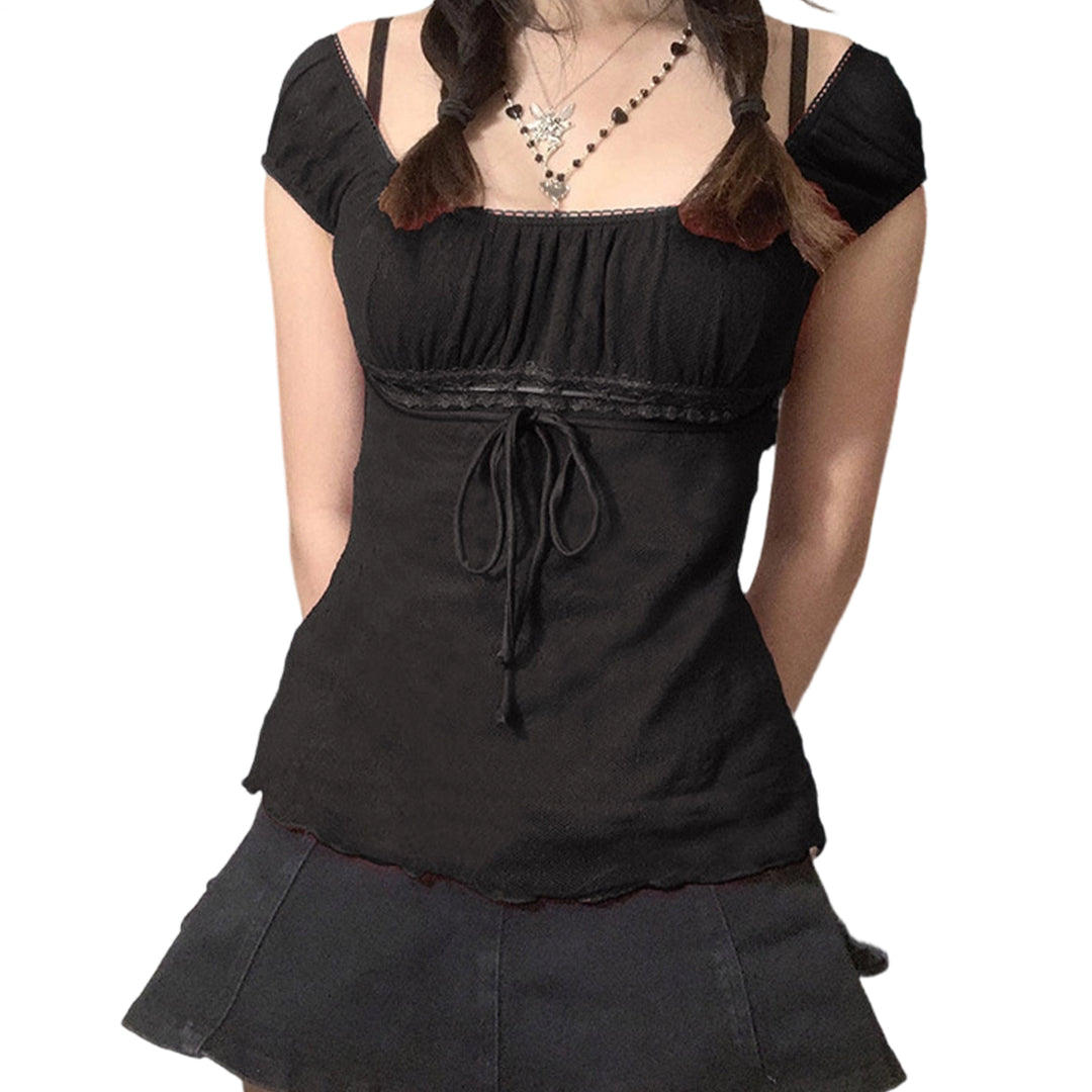 Off The Shoulder Shirts for Women Lace Trim Bow Dressy Casual Blouses Sexy Going Out Shirts for Going Out method