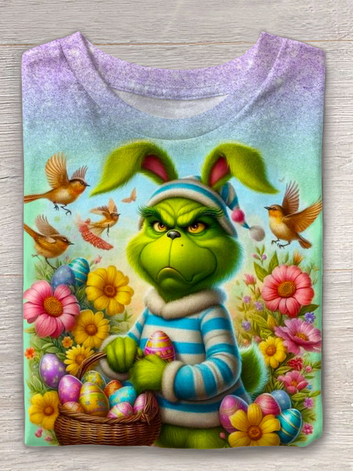 Fun Easter Grinch Crew Neck T-shirt