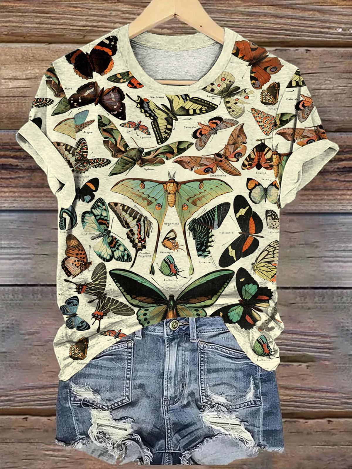 Let me Sleep Printed Brown Shirt With butterfly Printed Palazzo