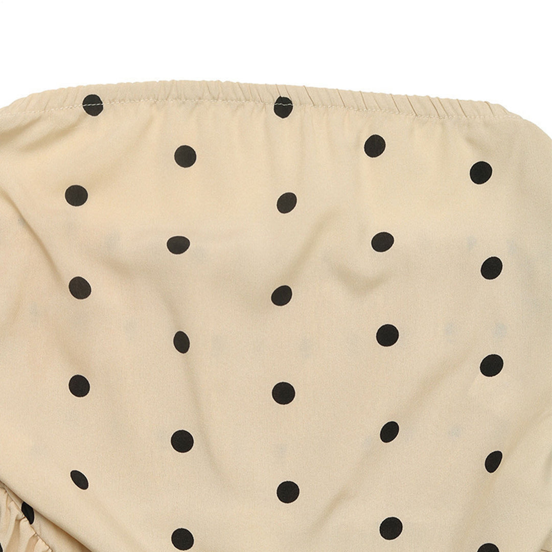 Peplum Tube Top Summer Dot Ruched Basic Sexy Strapless Ruffle Shirt Sleeveless Summer Going Out Top for Party superior