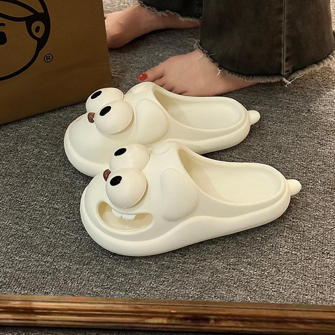 Animal Slippers for Women Closed Toe Cartoon Dog Slippers Casual Thick Sole Indoor Slides for Home Bedroom heathly