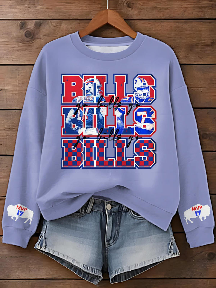 Buffalo Bills Printed Long Sleeve Casual Top