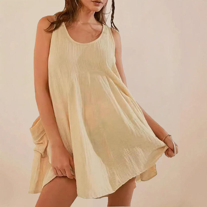 Babydoll Dress for Women Scoop Neck Loose Tank Top Dress Sleeveless Swing Flowy Sundresses for Daily Wear gorgeous
