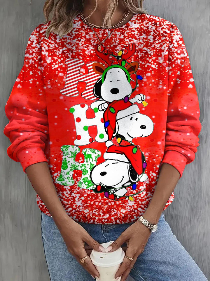 Winter Christmas Snoopy Long Sleeve Casual Top
