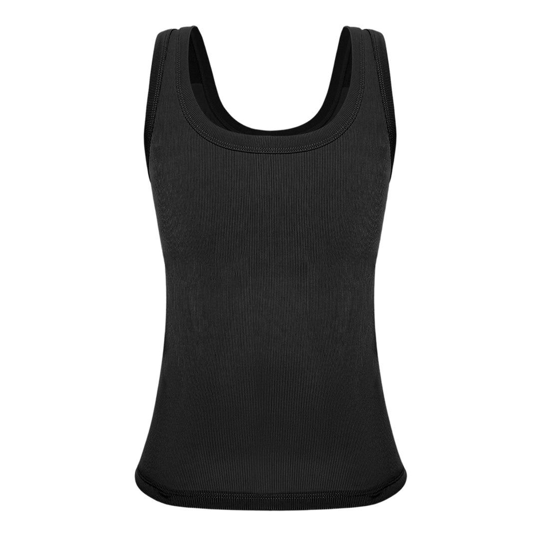 Built in Bra Tank Tops for Women U-Back Summer Sexy Casual Sleeveless Fitted Tank with Removable Pads for Gym welcoming