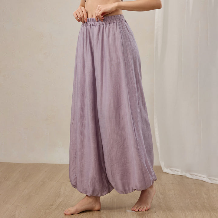 Yoga Harem Pants Women Elastic Waist Casual Yoga Pants Boho Flowy Hippie Trousers for Workout Sports Dance like-minded